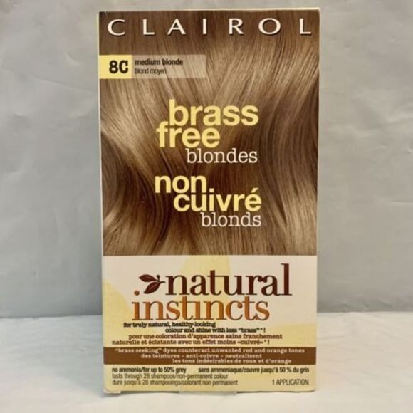 CLAIROL Natural Instincts Hair Color Brass Free 8C Medium Blonde NEW Original - Picture 1 of 3